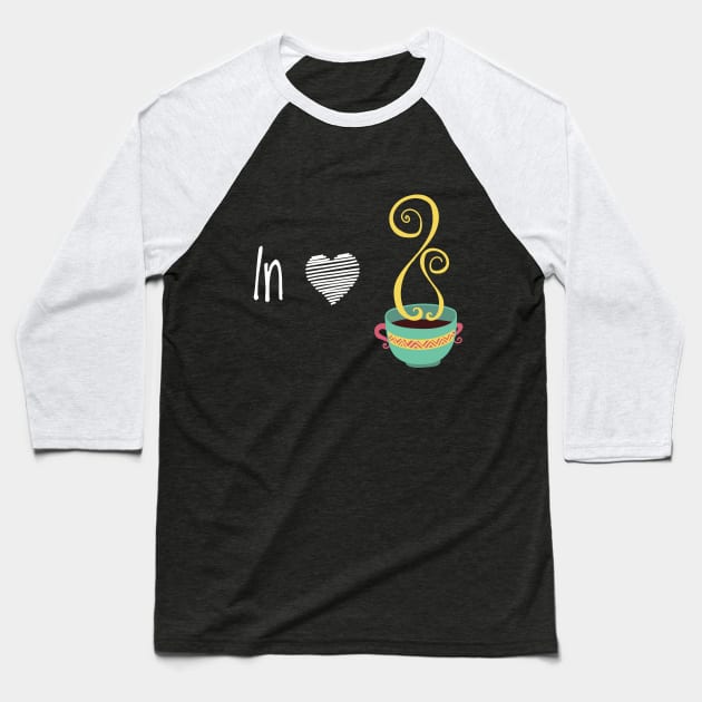 Coffee in Love with caffeine gift design Baseball T-Shirt by Midoart